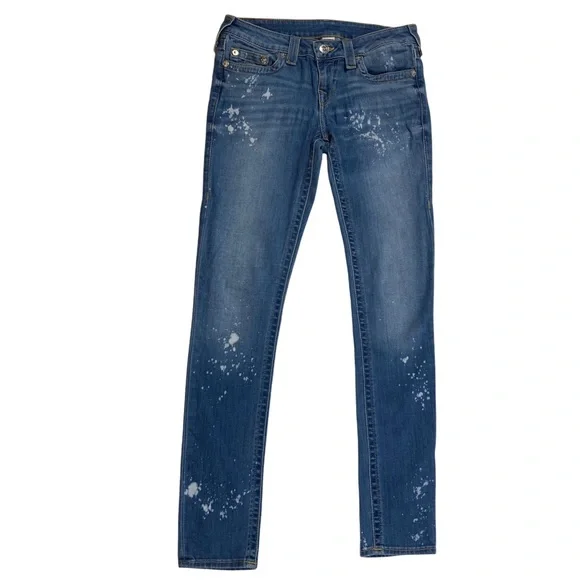 TRUE RELIGION bleach skinny denim pants